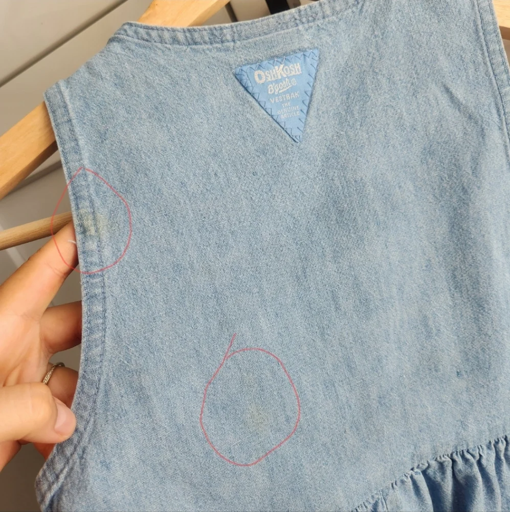 Vintage Oshkosh Bgosh Vestbak Chambray Denim Dress Cotton 6X